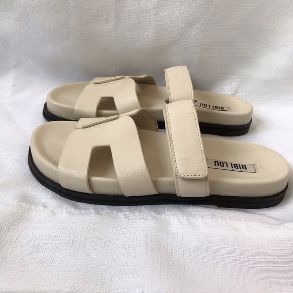 Anthropologie Bibi Lou Cutout Slide Sandals Cream Size 36 Us Size 5.5 $185 - Picture 4 of 12